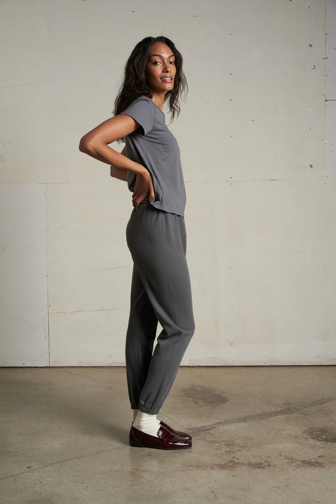 HARLEY BOXY CREW TEE charcoal