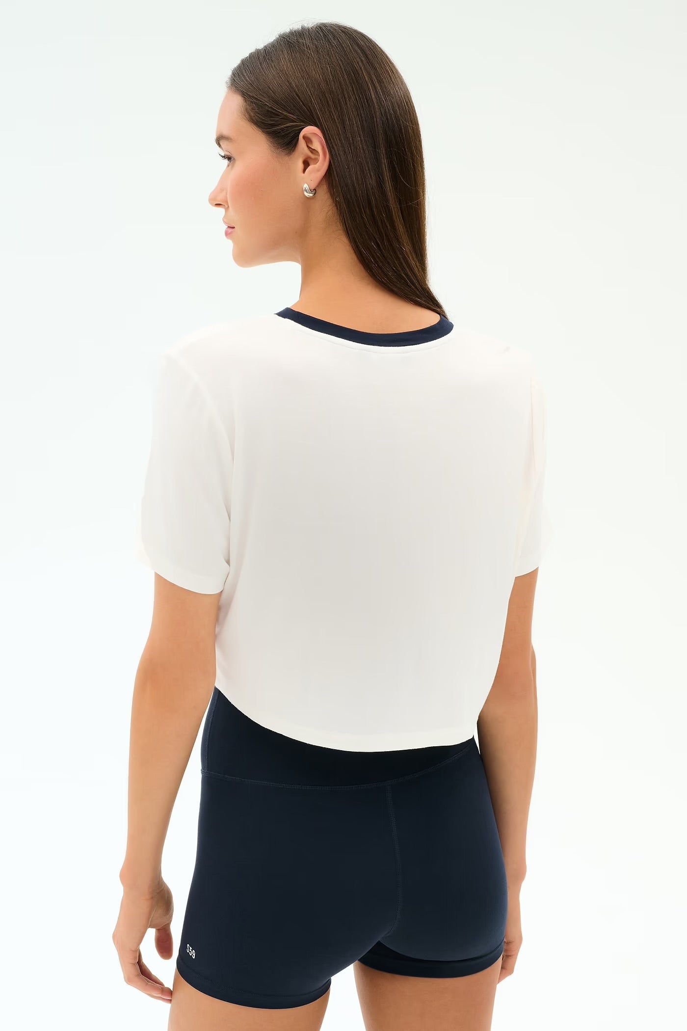 DJUNA CROP RINGER white and indigo