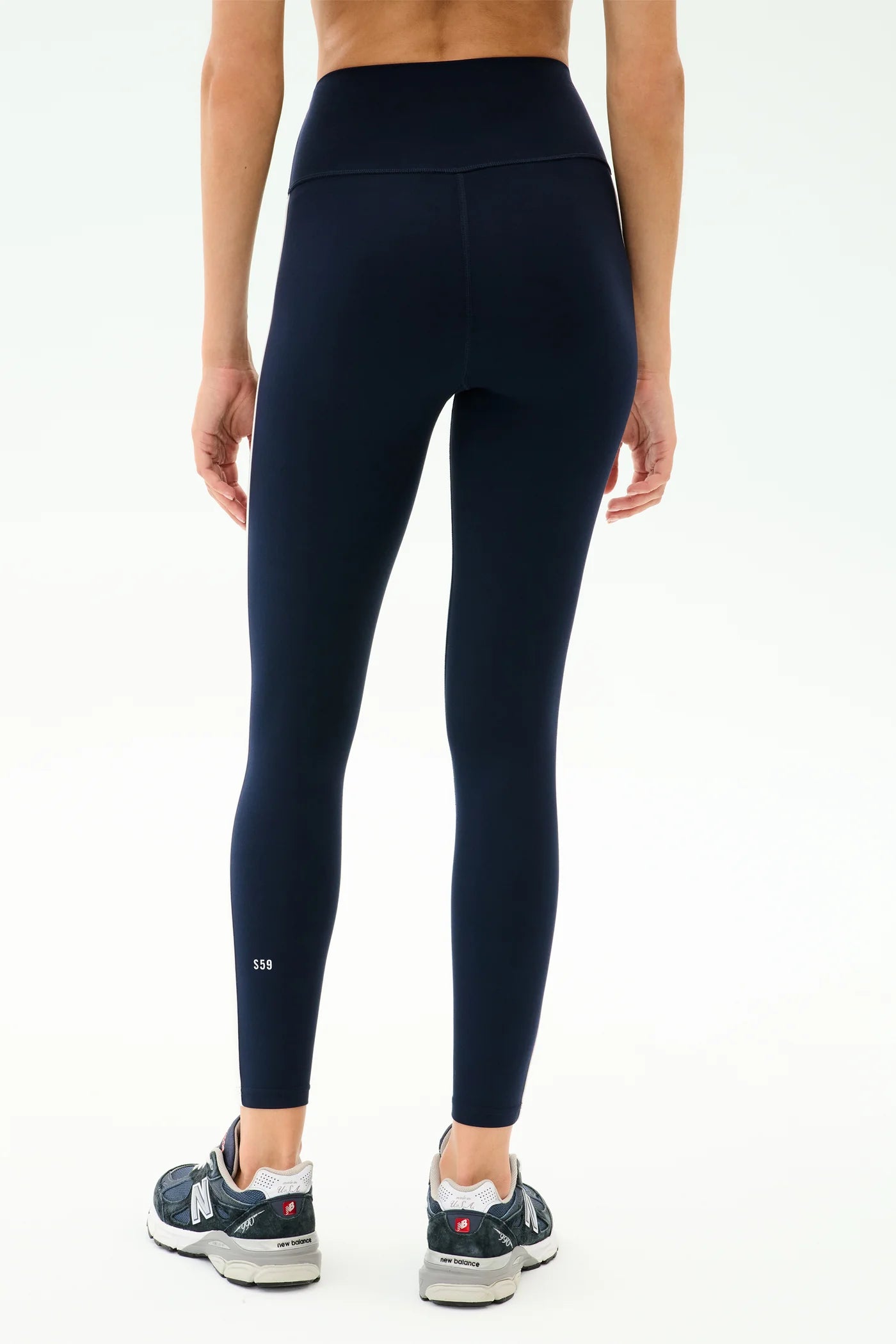 AMBER AIRWEIGHT HIGH WAIST 7/8 indigo & white