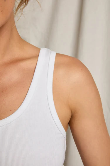 LONDON RIB TANK TOP white