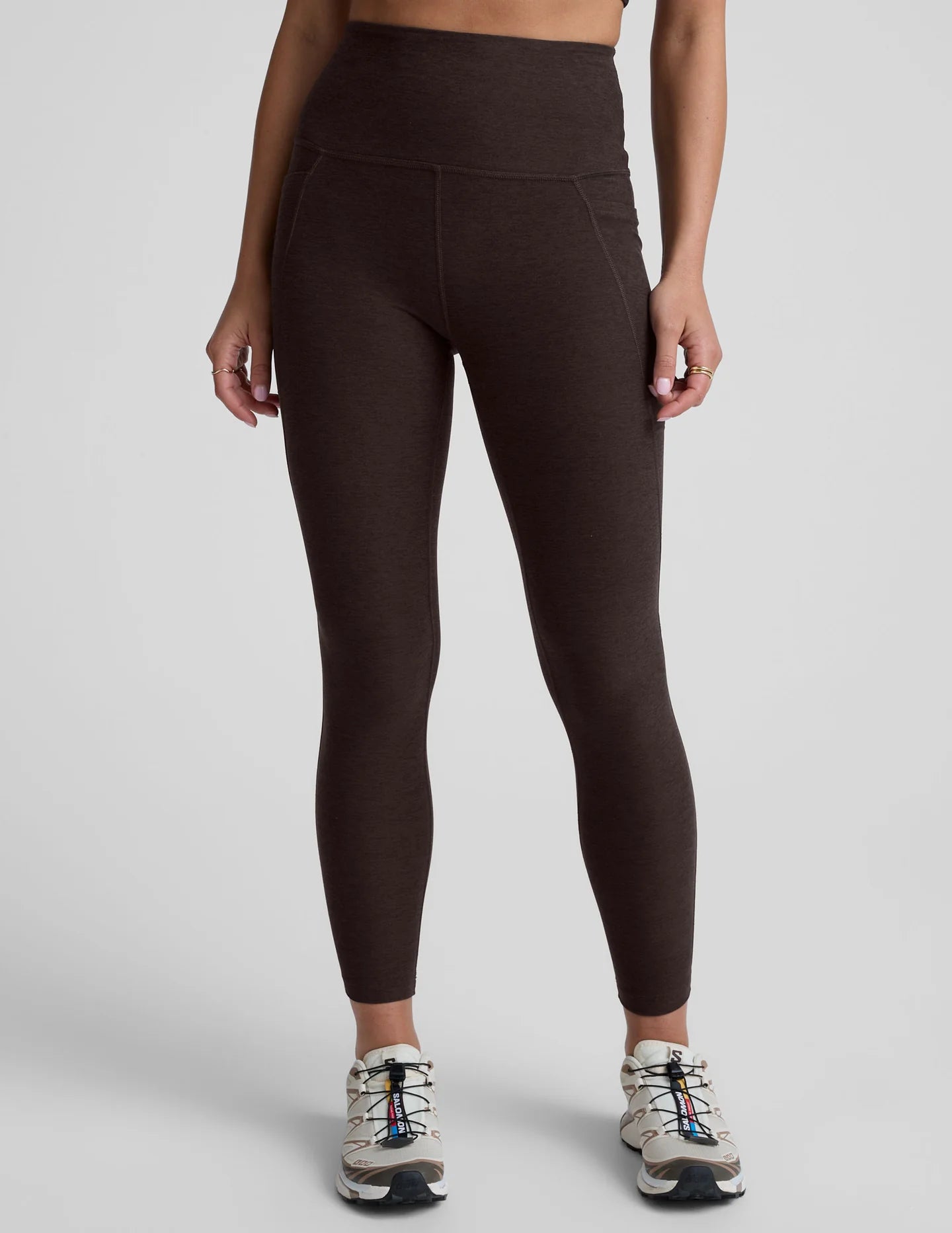 SPACEDYE OUT OF POCKET HIGH WASTED LEGGING dark chocolate heather