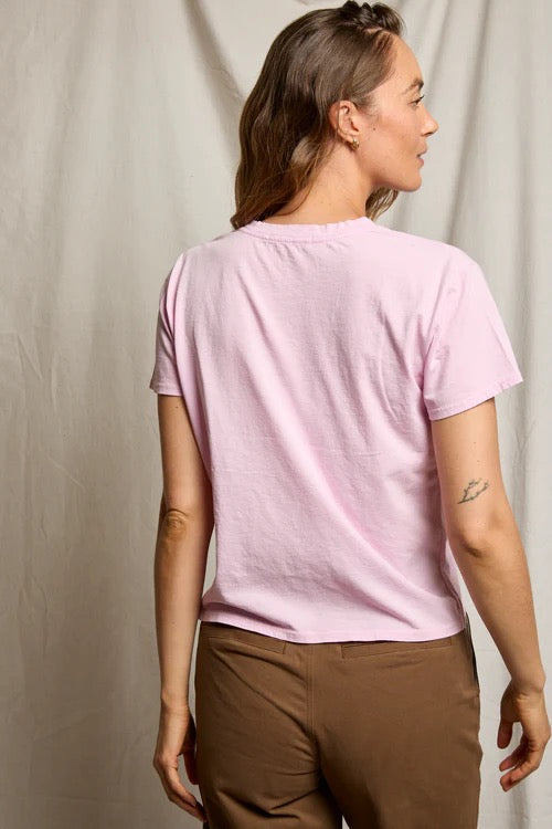 HARLEY BOXY CREW NECK TEE sugar pink