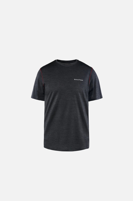 MERINO SHORTSLEEVE FITTED TEE dark melange