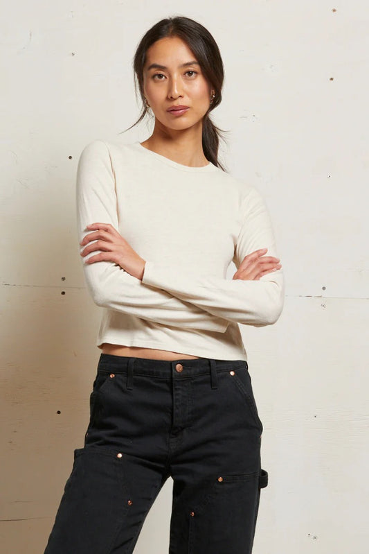 JAMIE RECYCLED COTTON LONGSLEEVE TEE sugar