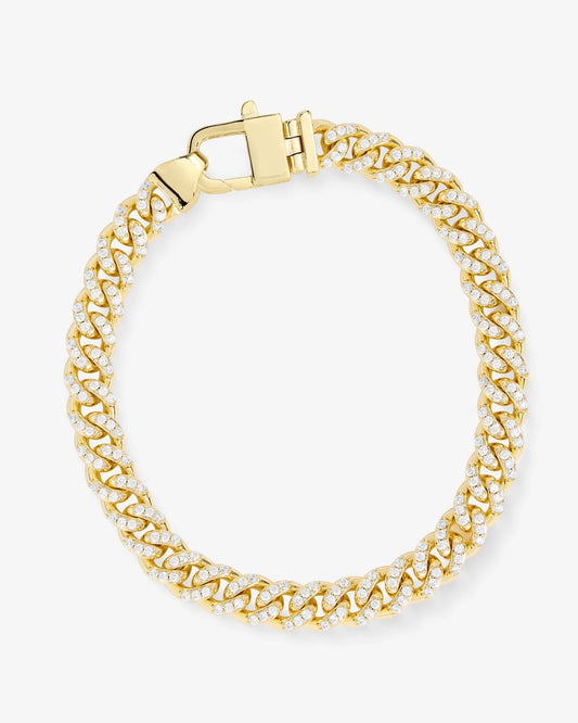 JULIAN CUBAN CHAIN BRACELET gold pavé