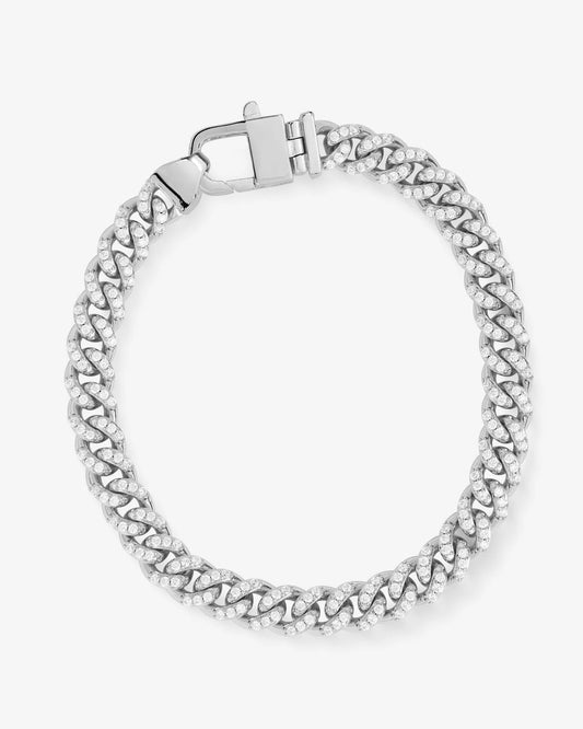 JULIAN CUBAN CHAIN BRACELET silver pavé