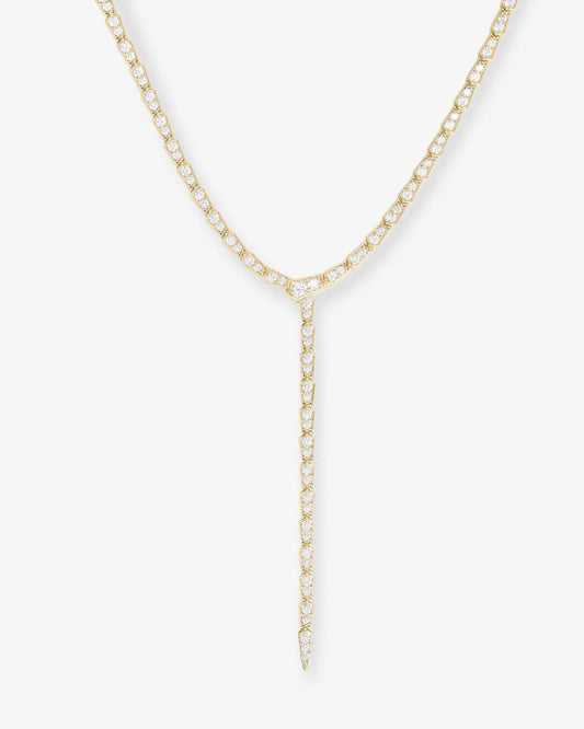 SERPENT LARIAT NECKLACE gold pavé