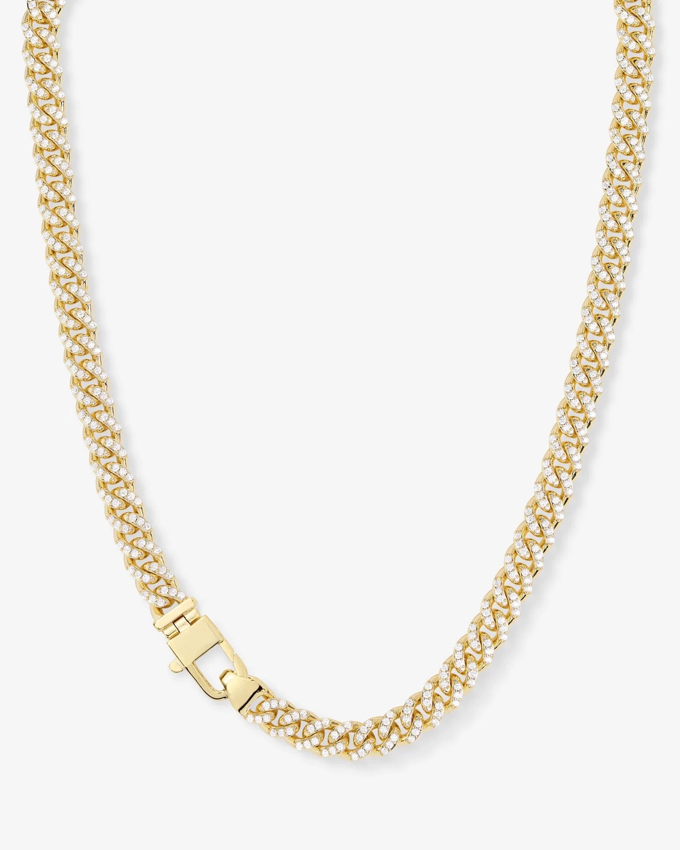 JULIAN CUBAN CHAIN NECKLACE gold pavé