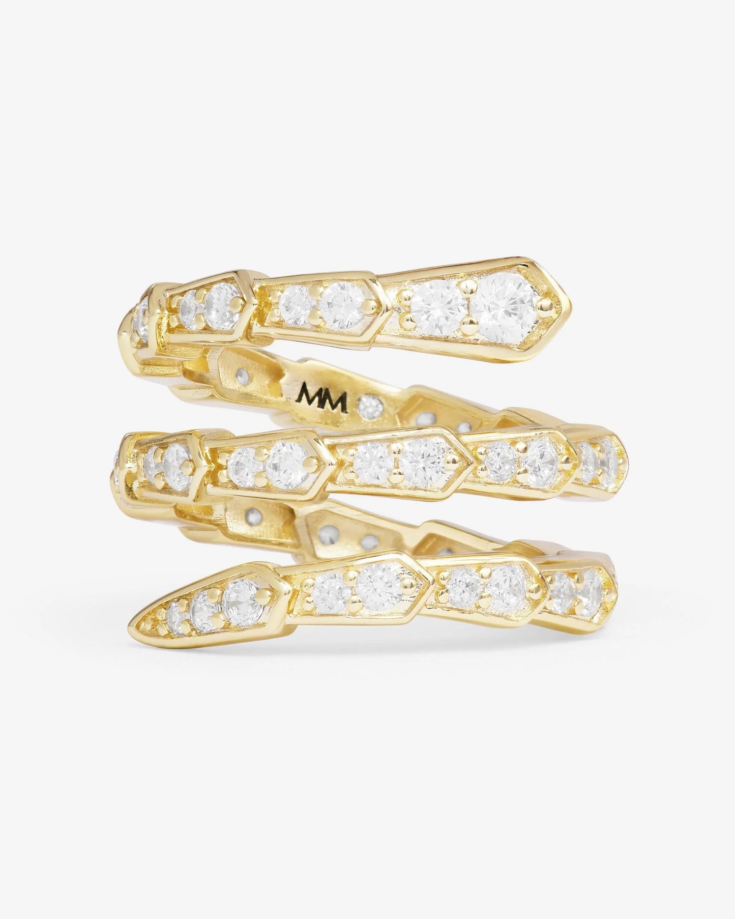 SERPANT SPIRAL RING gold pavé