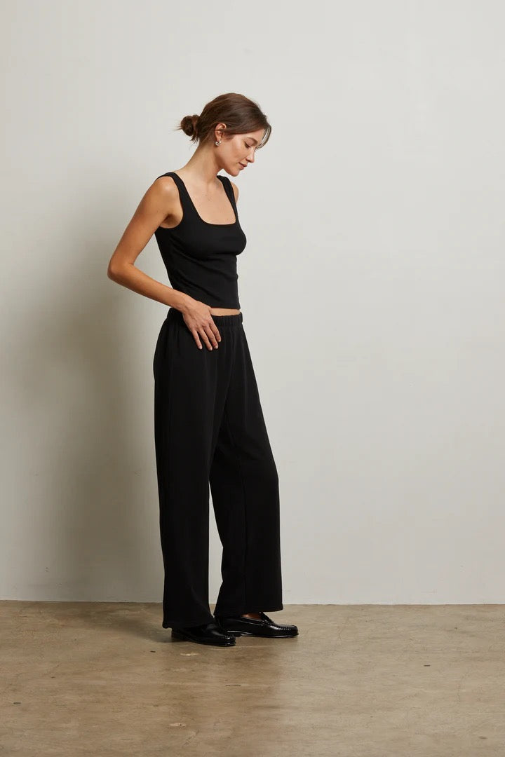 NORA FRENCH TERRY PULL ON PANT true black