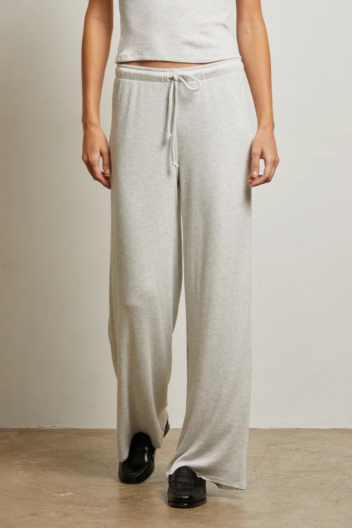 MADDIE WAFFLE DRAWSTRING PANT ash