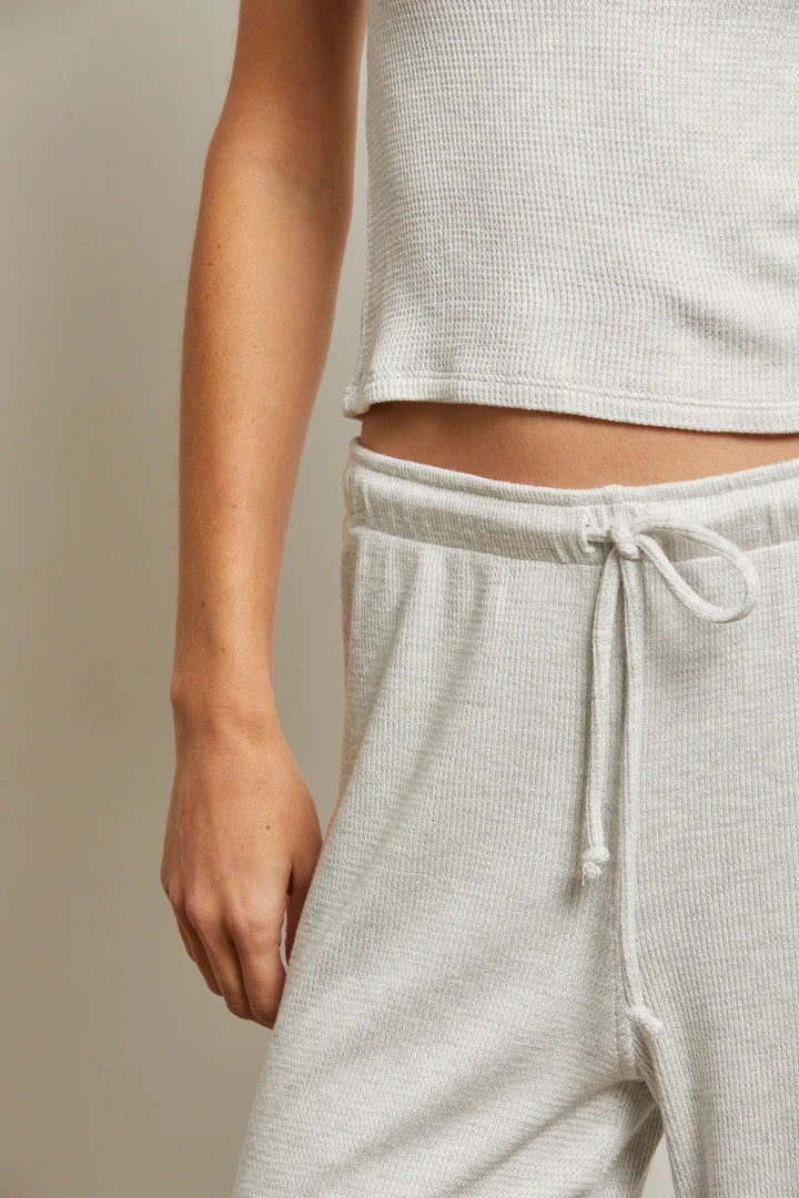 MADDIE WAFFLE DRAWSTRING PANT ash