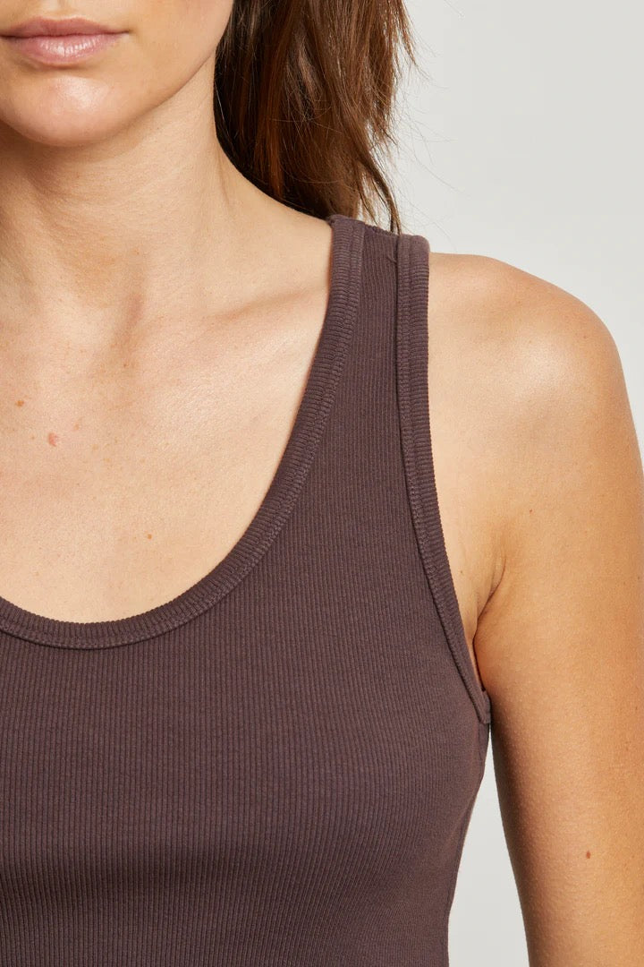 BLONDIE STRUCTURED RIB TANK cocoa