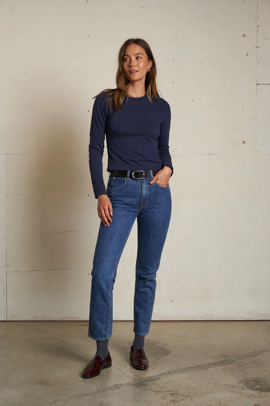 JAMIE LONG SLEEVE CREW navy