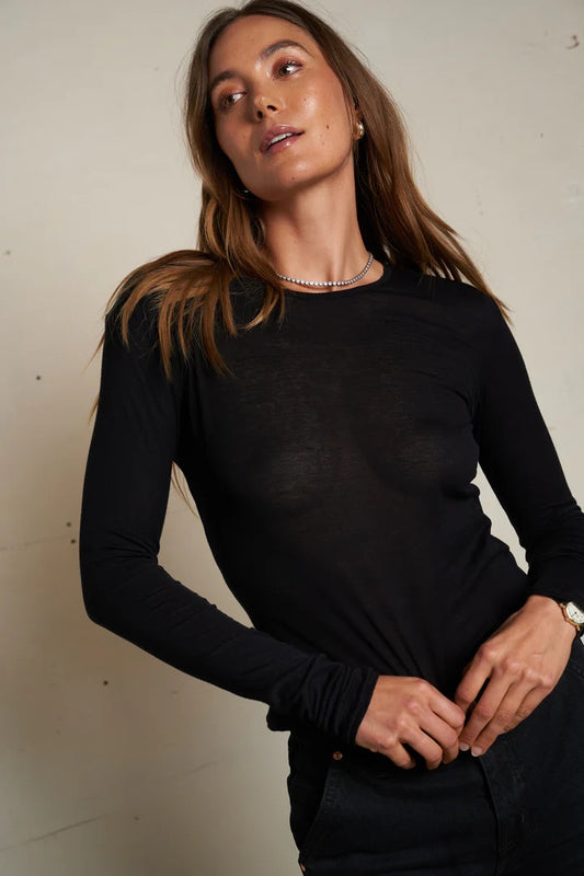 INNA FRENCH JERSEY CREW true black