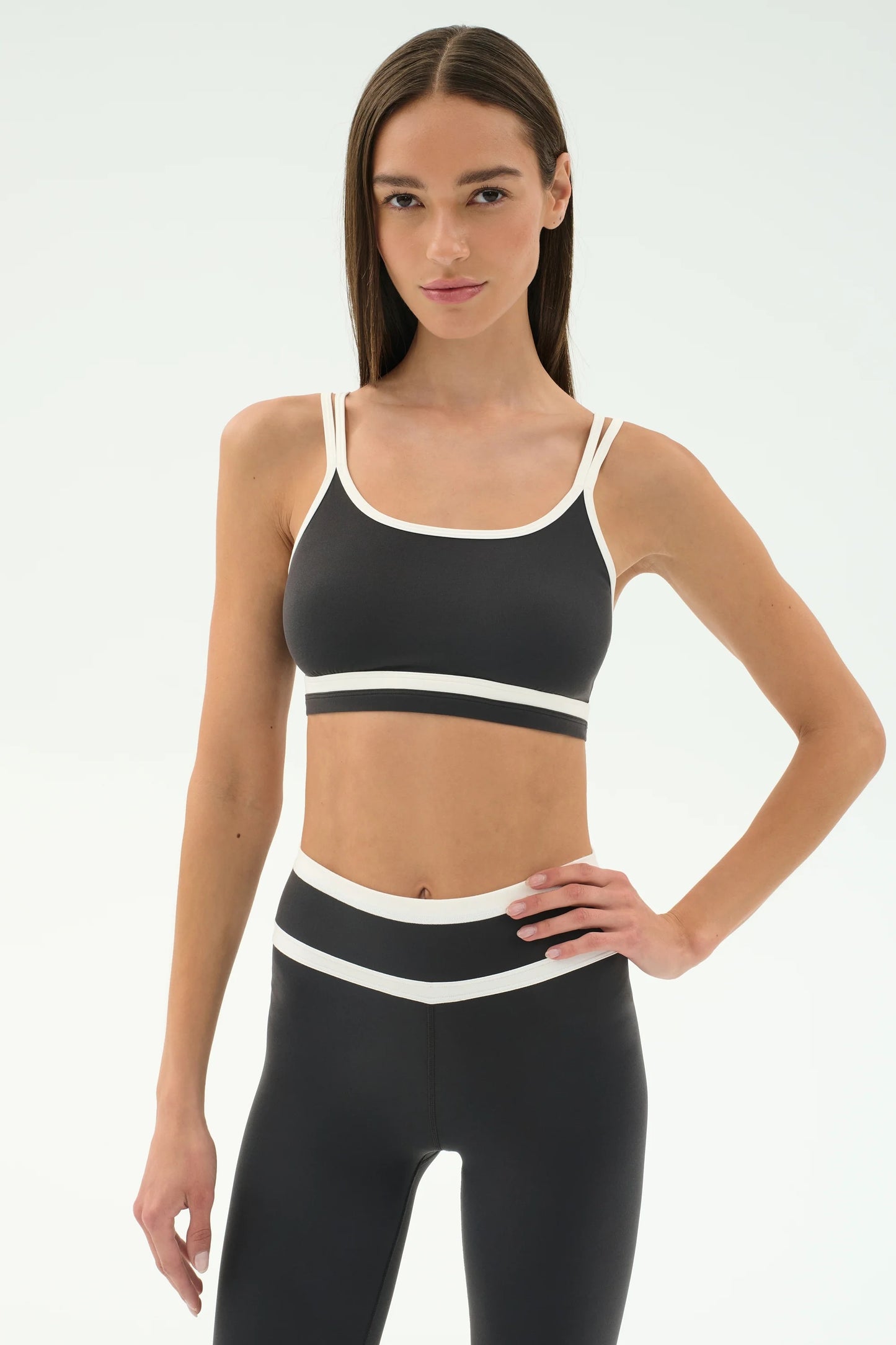 EVA RIGOR DOUBLE STRAP BRA graphite/white