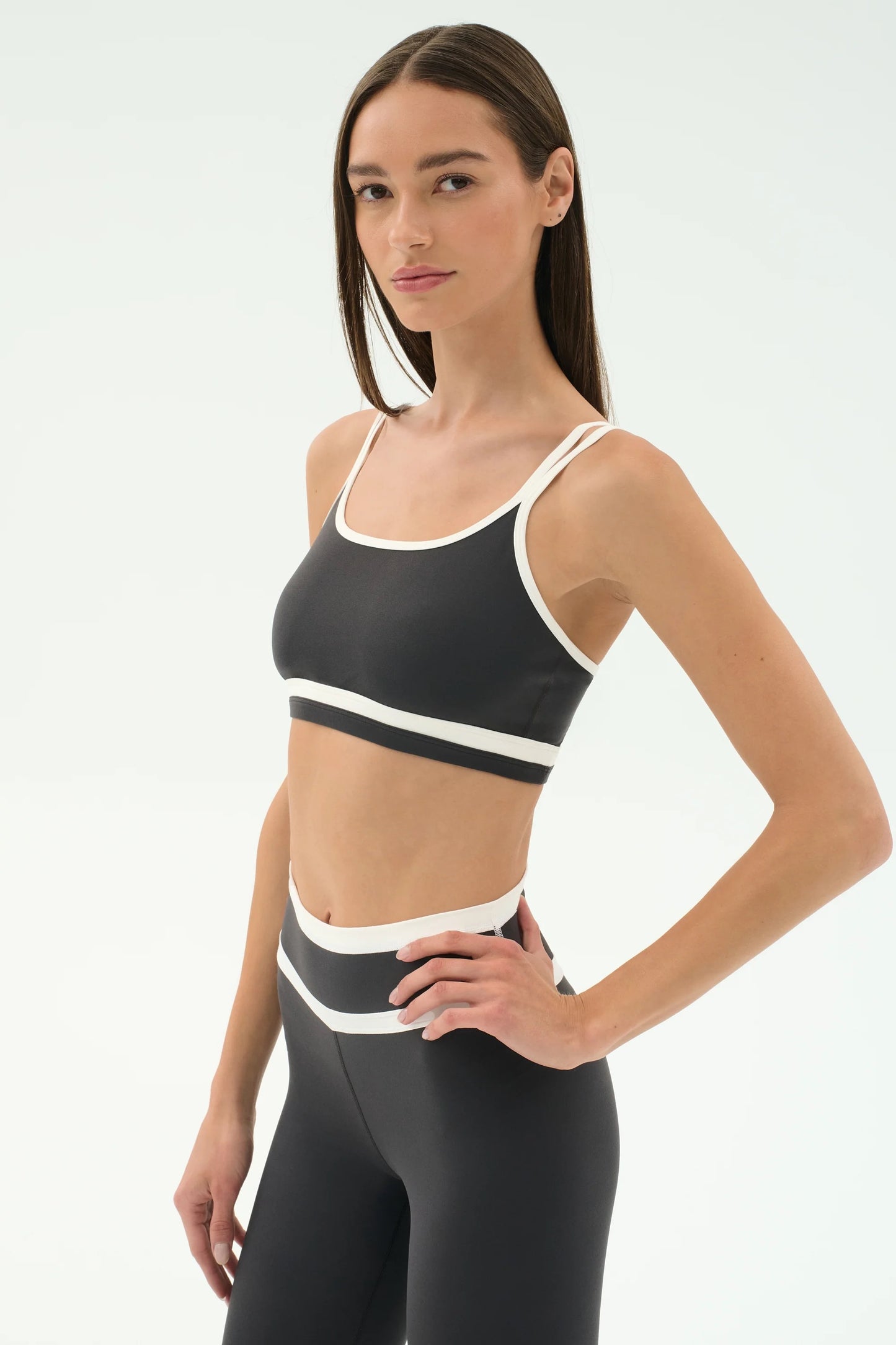 EVA RIGOR DOUBLE STRAP BRA graphite/white