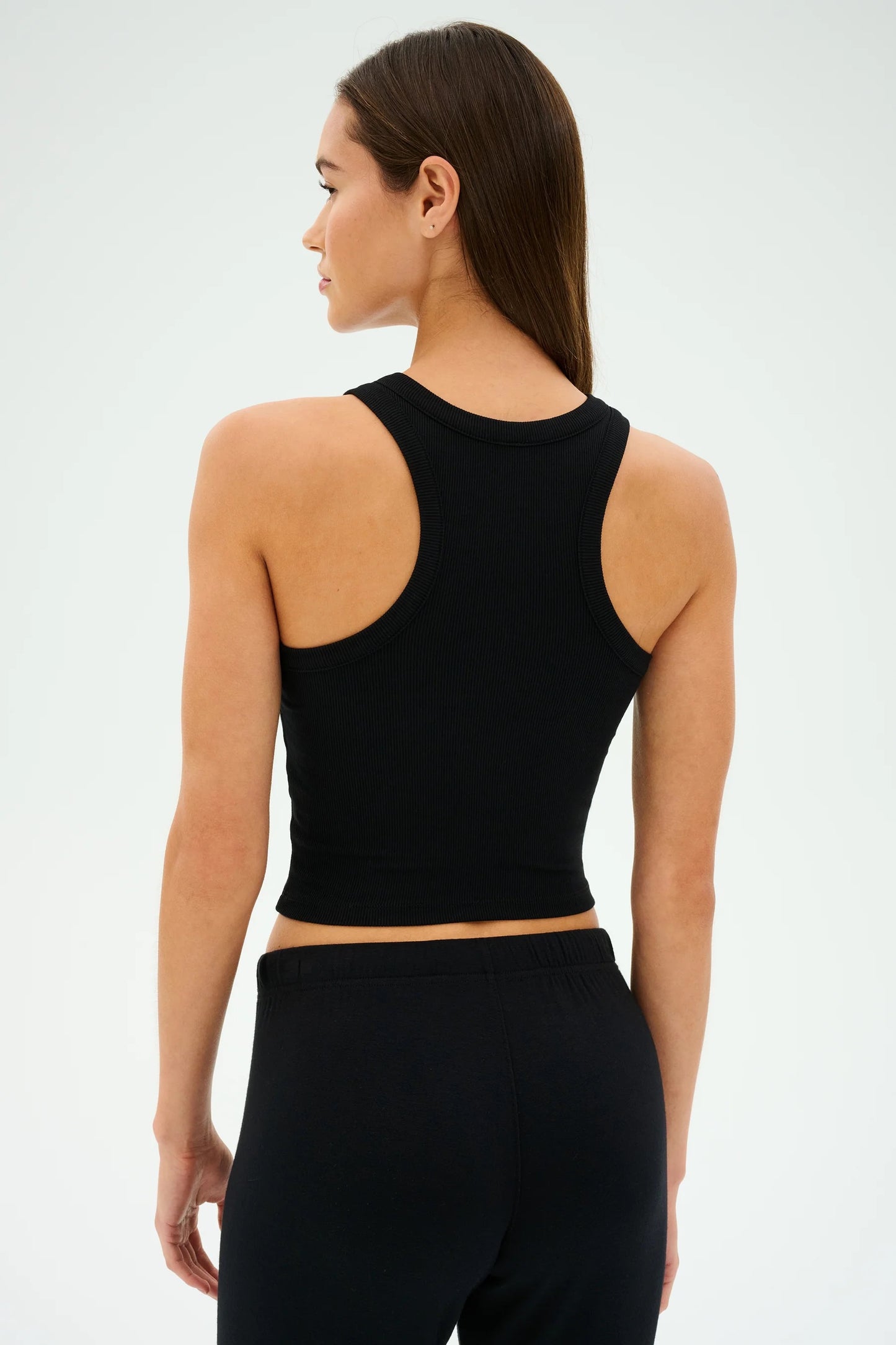 KIKI RIB CROP TANK black