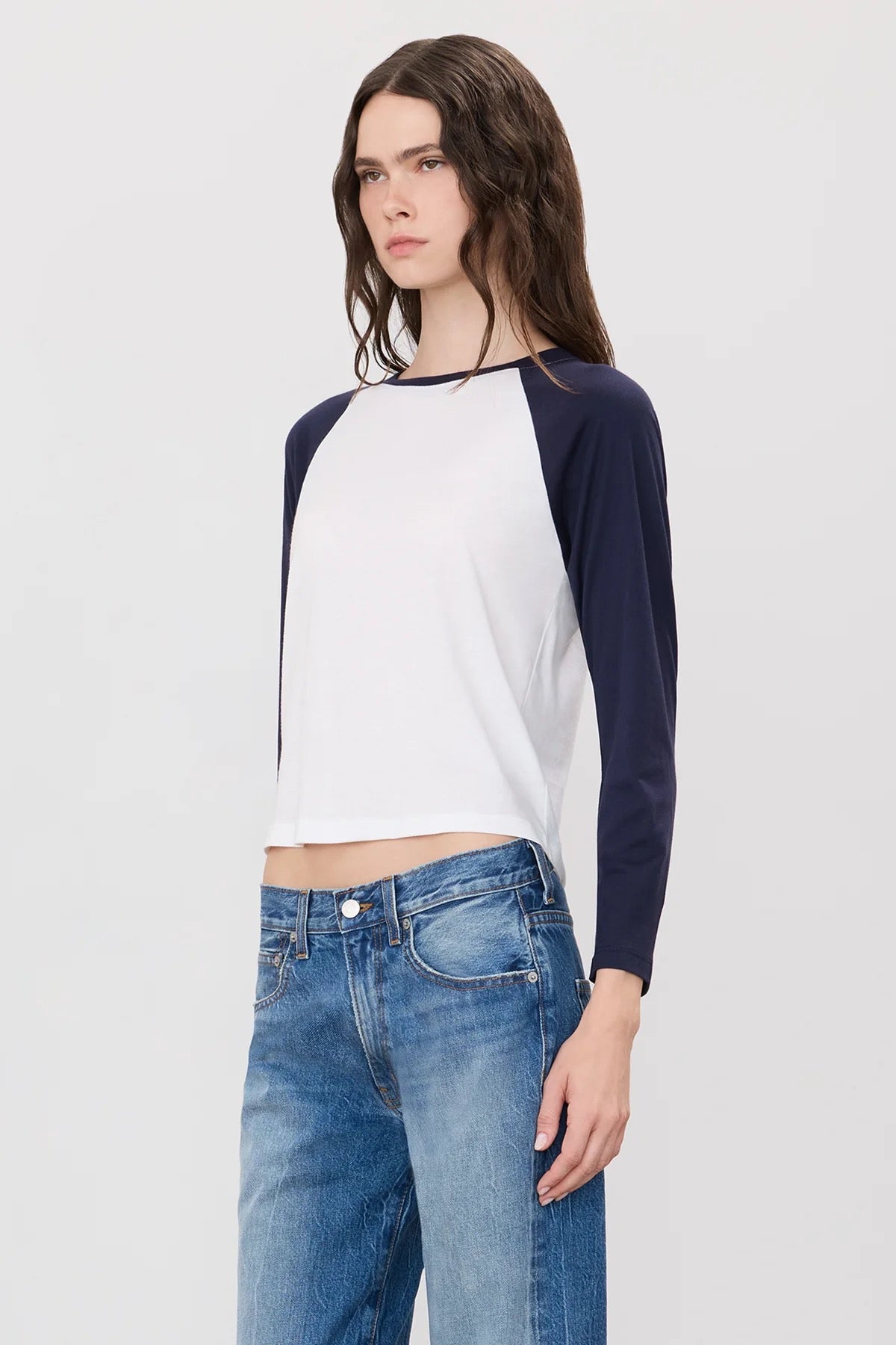 BASEBALL TEE ivory & midnight