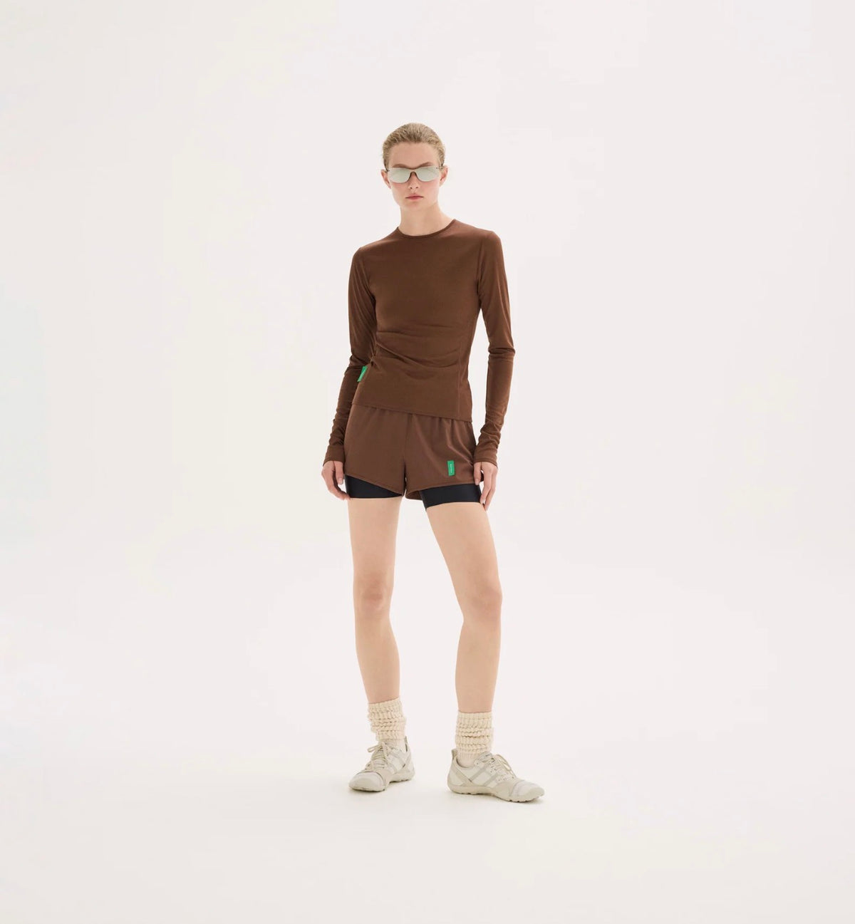 PANELED LONG SLEEVE T-SHIRT espresso