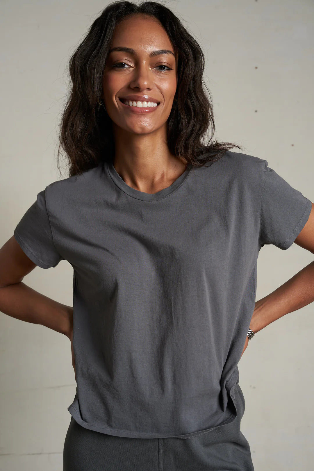 HARLEY BOXY CREW TEE charcoal
