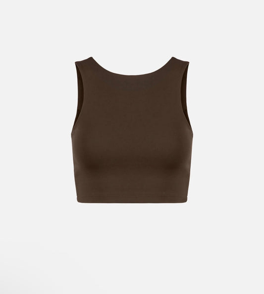 HIGH NECK INTERLOCK BRA earth