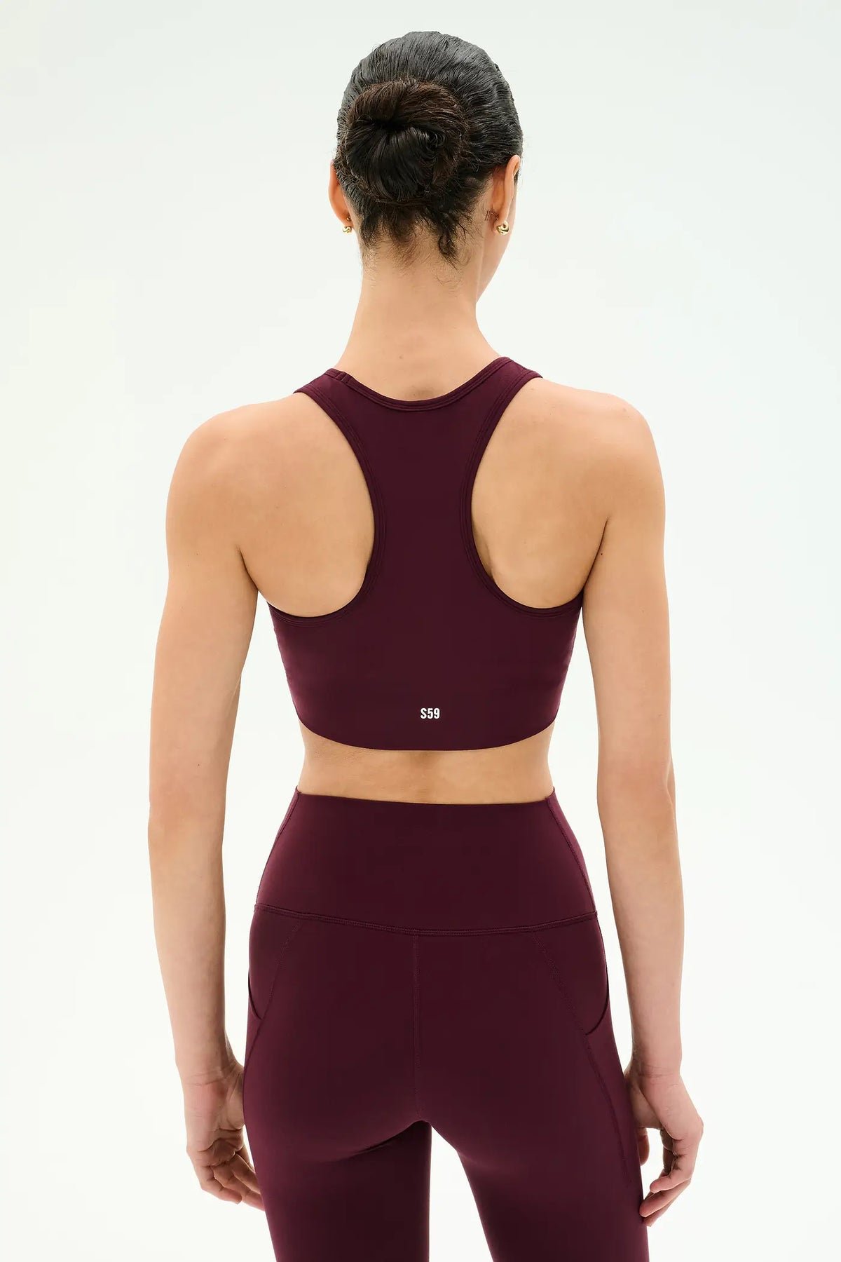 AIRWEIGHT BRA WITH ROUCHING dark cherry