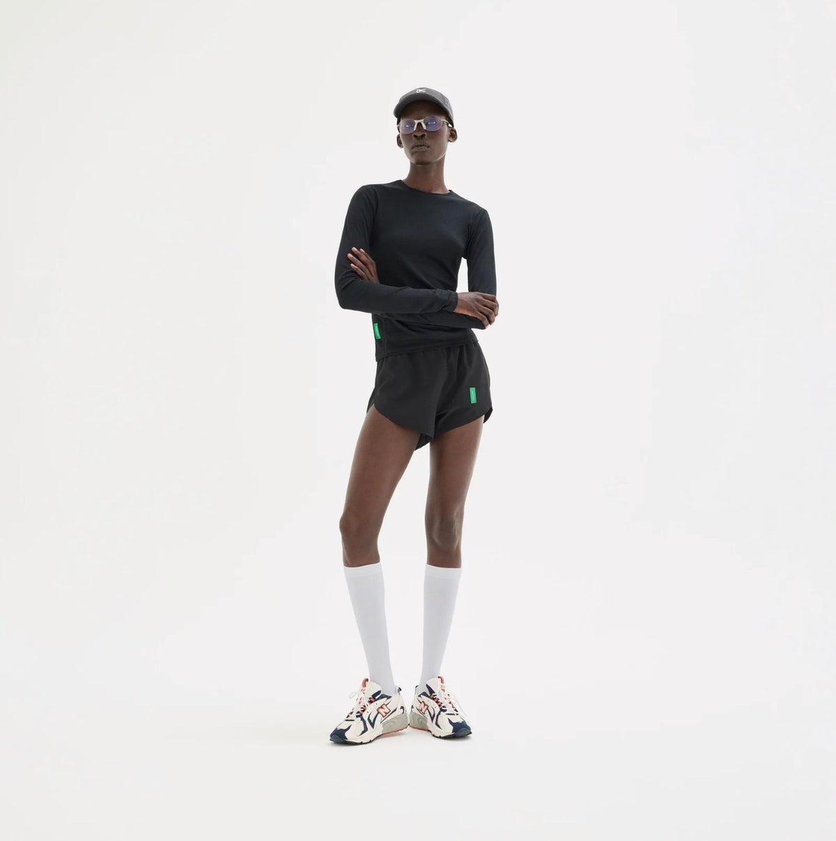 PANELED LONG SLEEVE T-SHIRT black