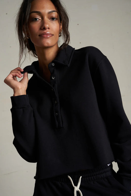 VINNY FLEECE COLLARED SWEATSHIRT true black