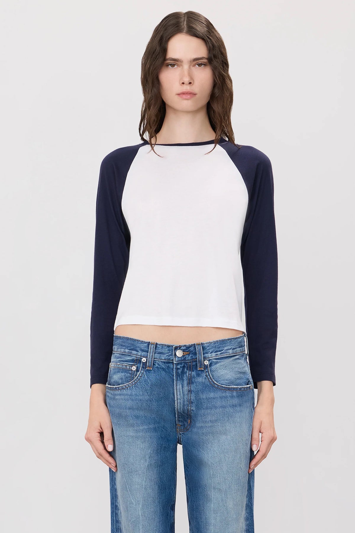 BASEBALL TEE ivory & midnight