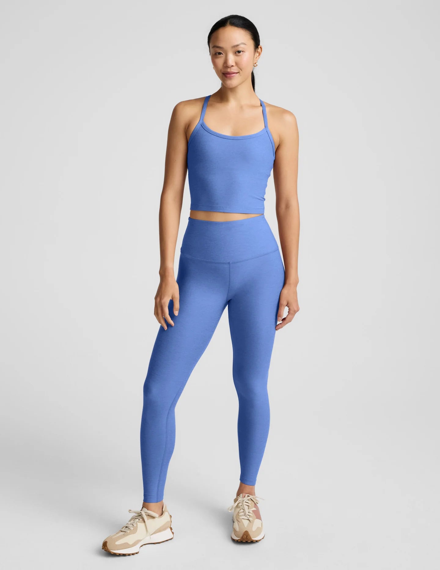 SPACEDYE CAUGHT IN THE MIDI HIGH WAISTED LEGGING wildflower blue heather