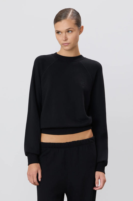 SHRUNKEN RAGLAN SWEATSHIRT black