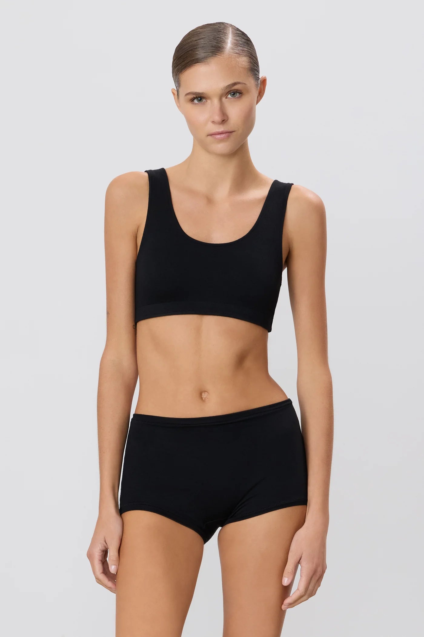 HIGH WAISTED BOY SHORT black