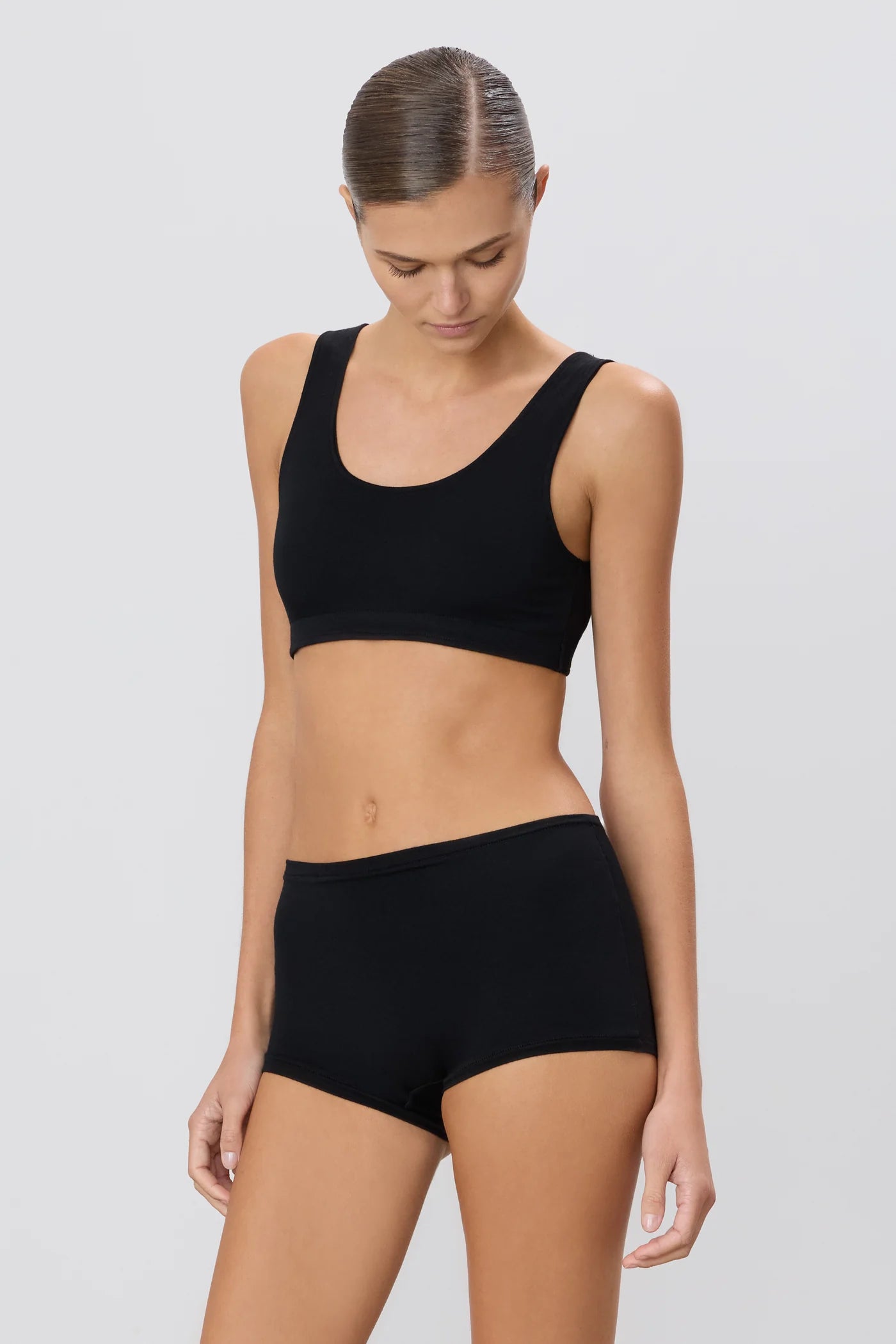 HIGH WAISTED BOY SHORT black