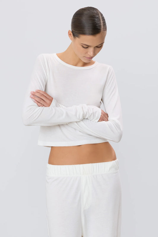 LONG SLEEVE BABY TEE ivory