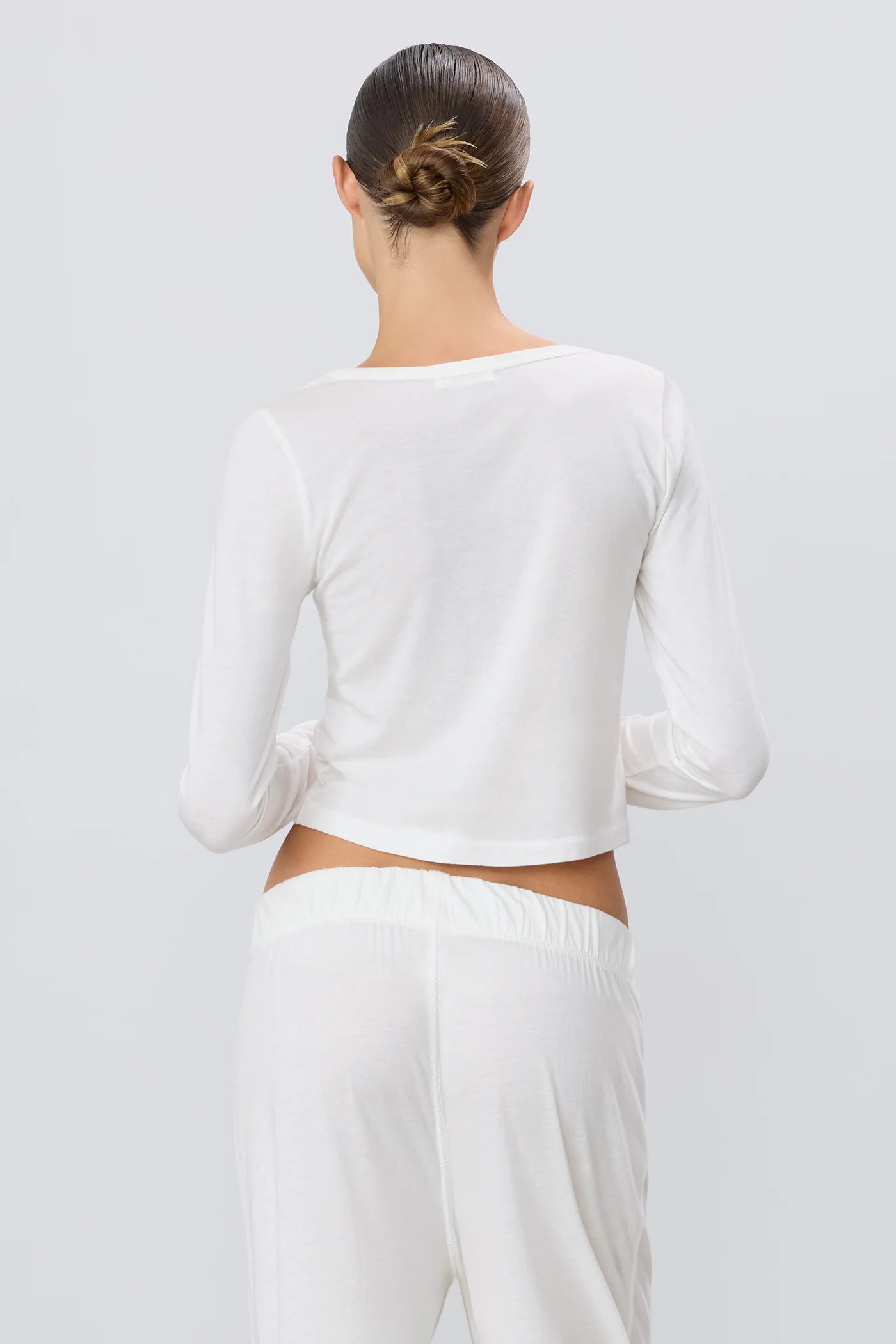LONG SLEEVE BABY TEE ivory