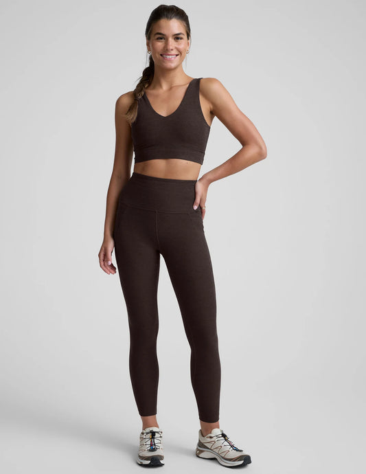 SPACEDYE OUT OF POCKET HIGH WASTED LEGGING dark chocolate heather