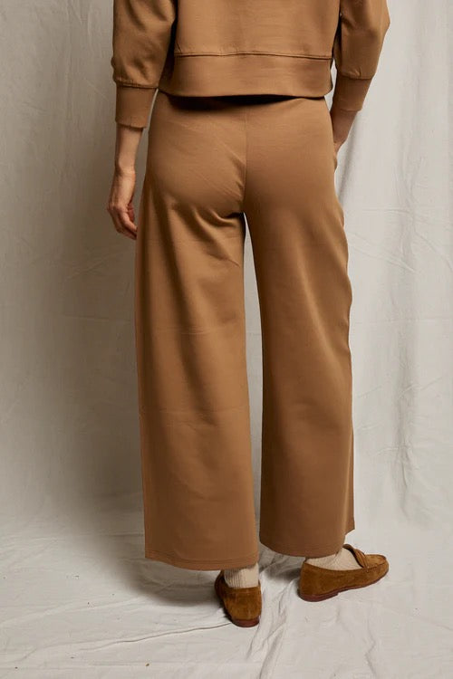 MIKOS TRAVEL WIDE LEG PANTS WITH POCKETS mocha