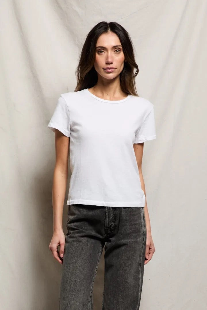 LISA RECYCLED COTTON VINTAGE FIT CREW white