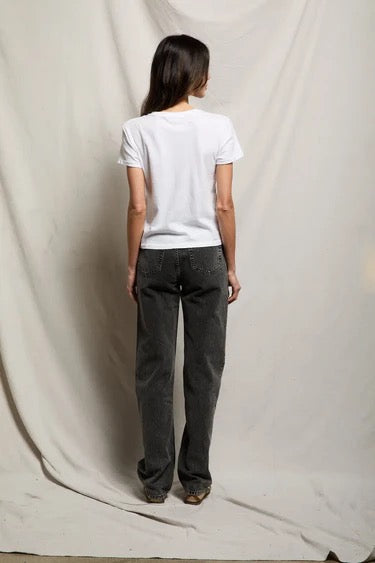 LISA RECYCLED COTTON VINTAGE FIT CREW white
