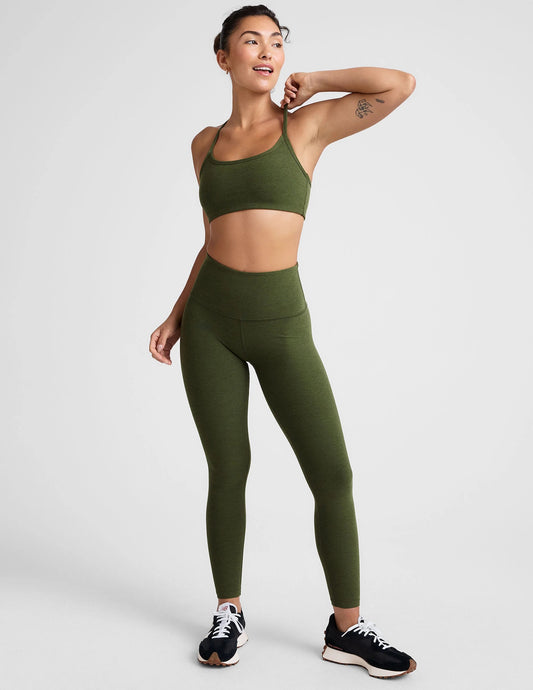 SPACEDYE HIGH WAISTED LEGGING ARMY GREEN HEATHER