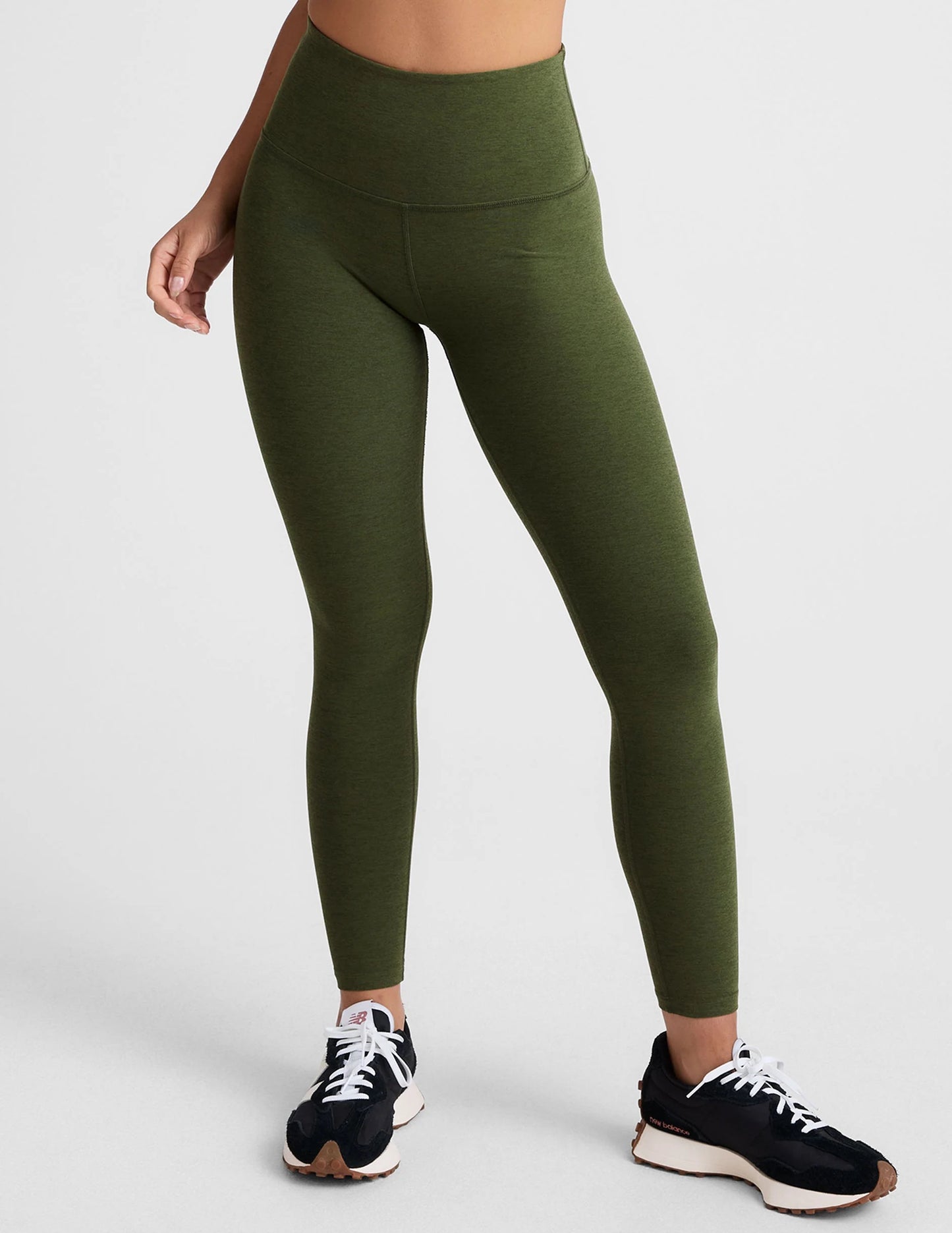 SPACEDYE HIGH WAISTED LEGGING ARMY GREEN HEATHER