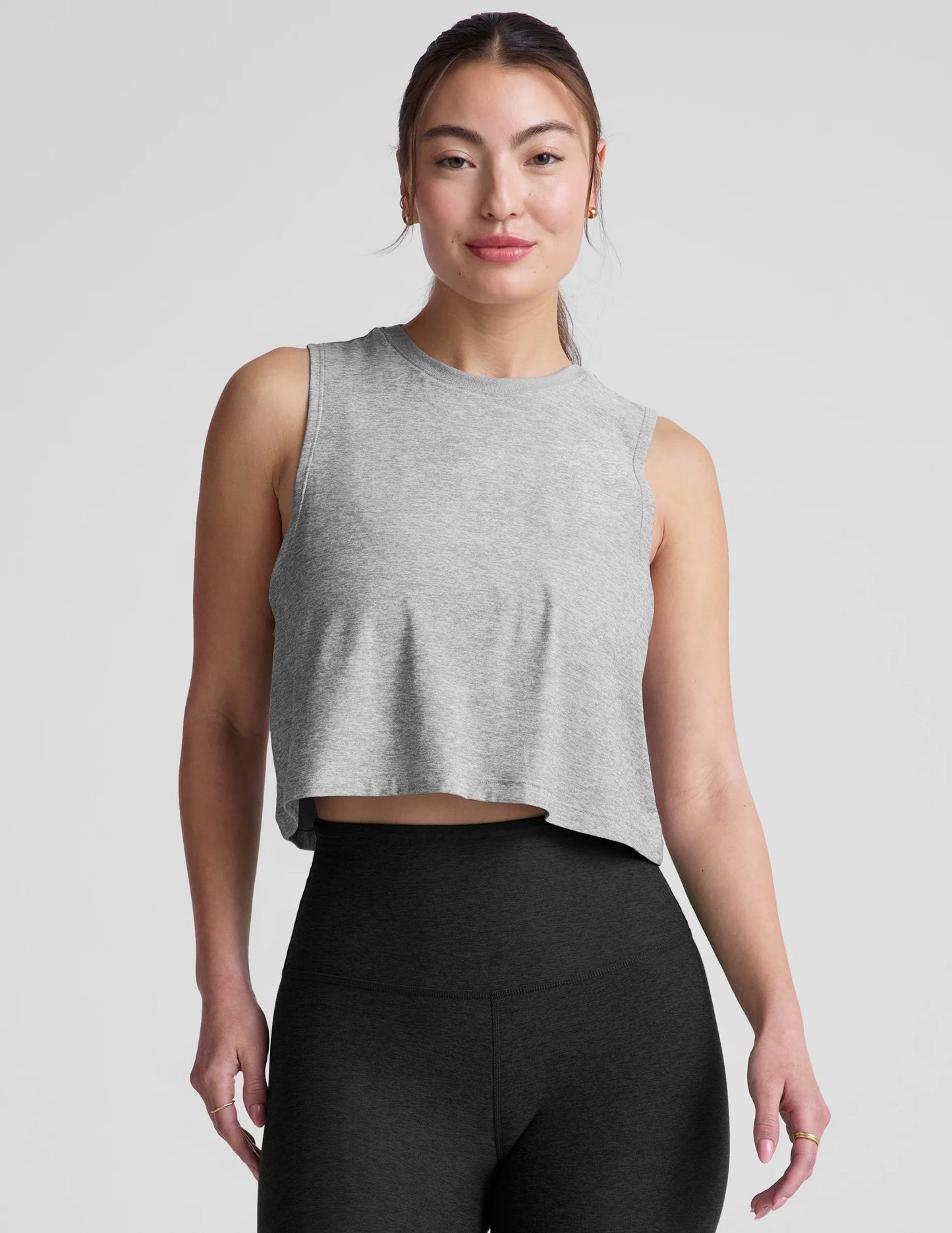 FEATHERWEIGHT CROPPED TANK silver mist