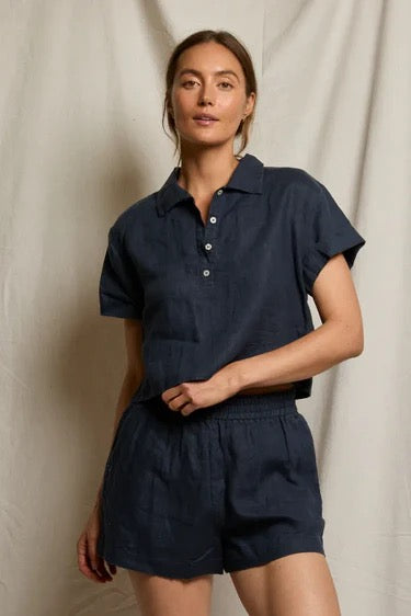 TABITHA LINEN PULLOVER navy