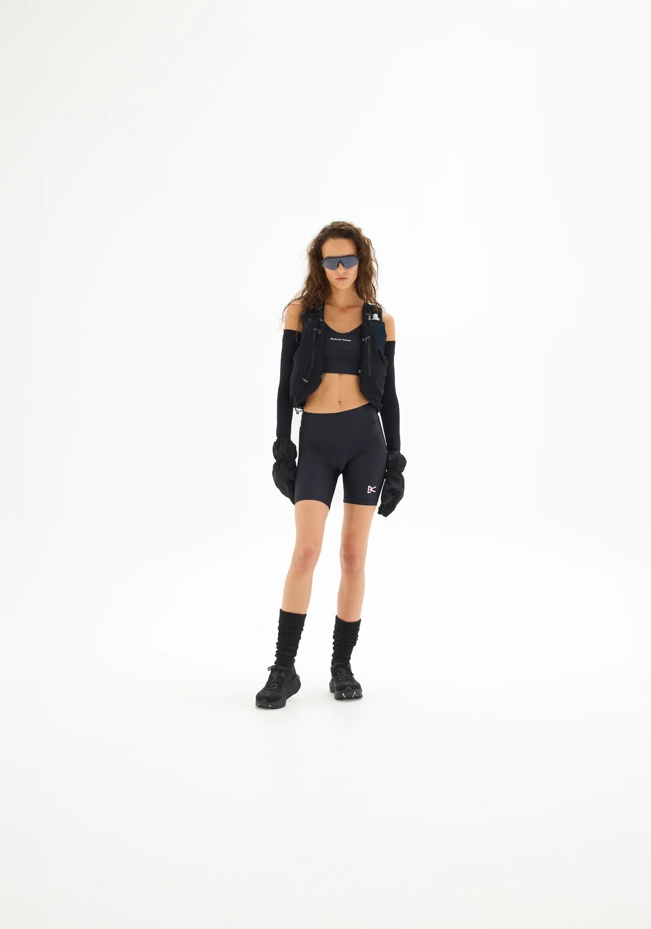 TWIN LAYER LONG LINE BRA black