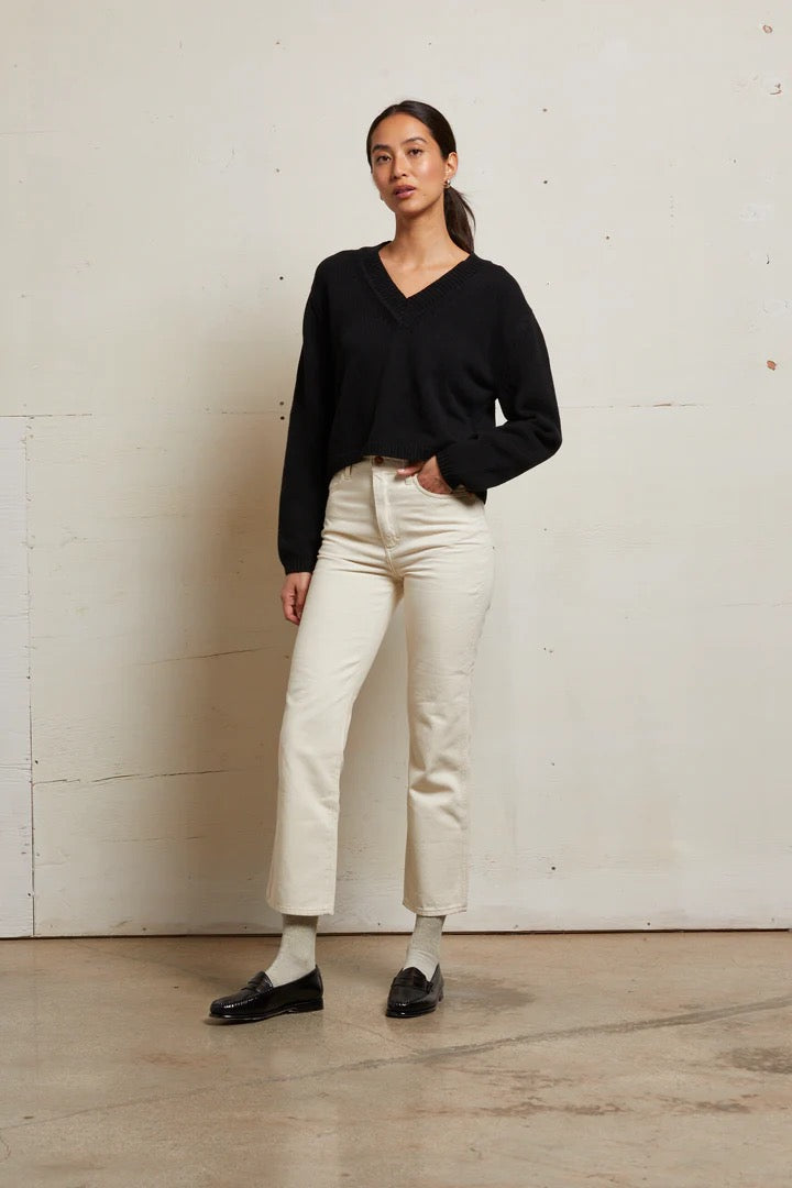 ADDIE OVERSIZE LONG SLEEVE VNECK true black