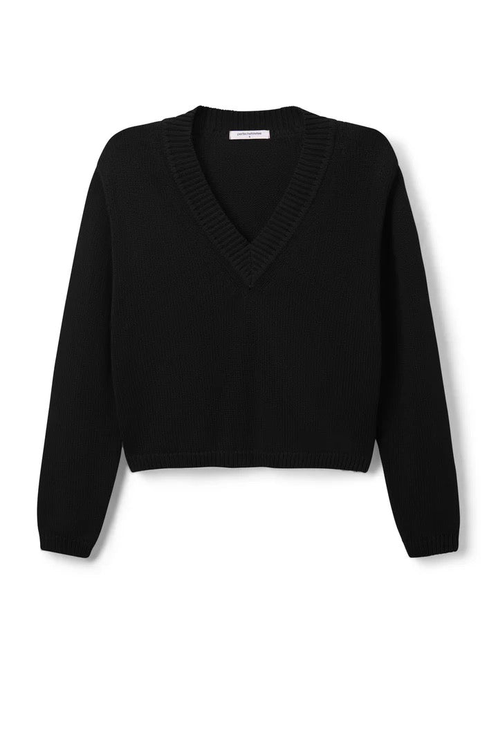 ADDIE OVERSIZE LONG SLEEVE VNECK true black