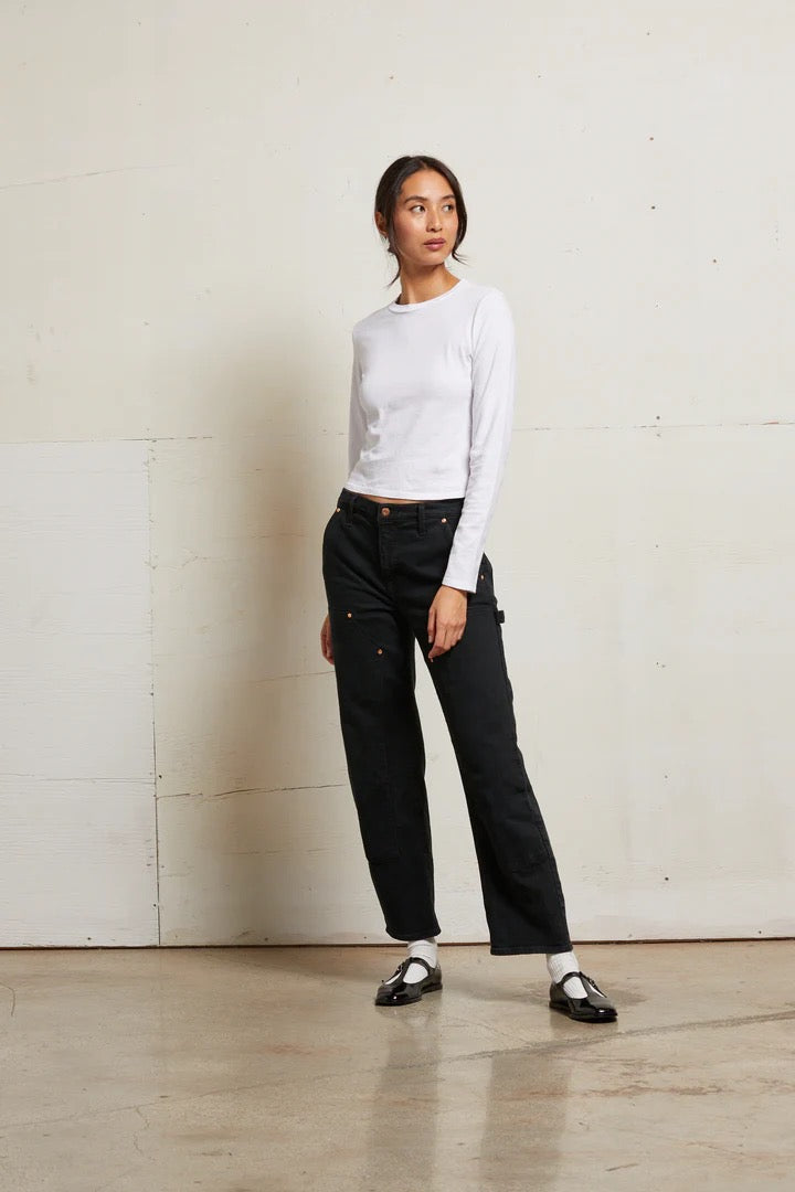 JAMIE RECYCLED COTTON LONGSLEEVE TEE white