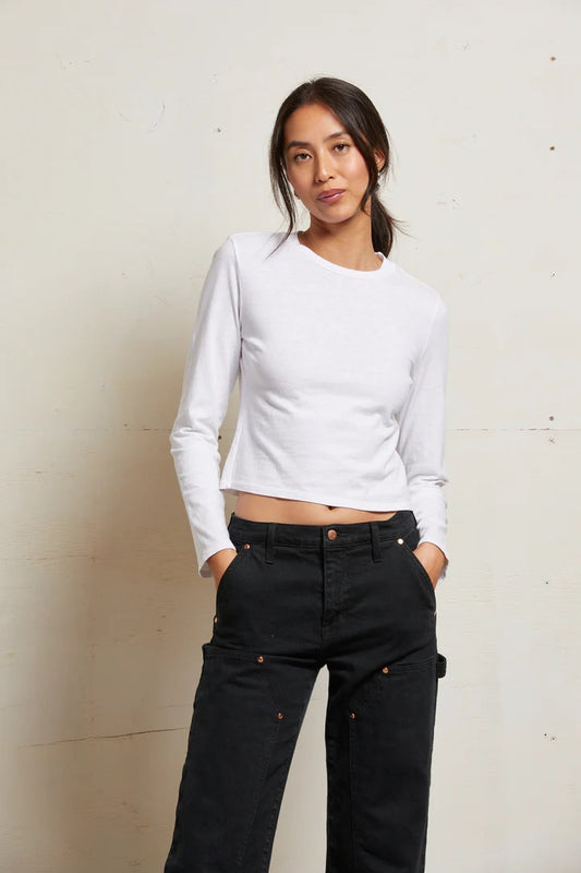 JAMIE RECYCLED COTTON LONGSLEEVE TEE white