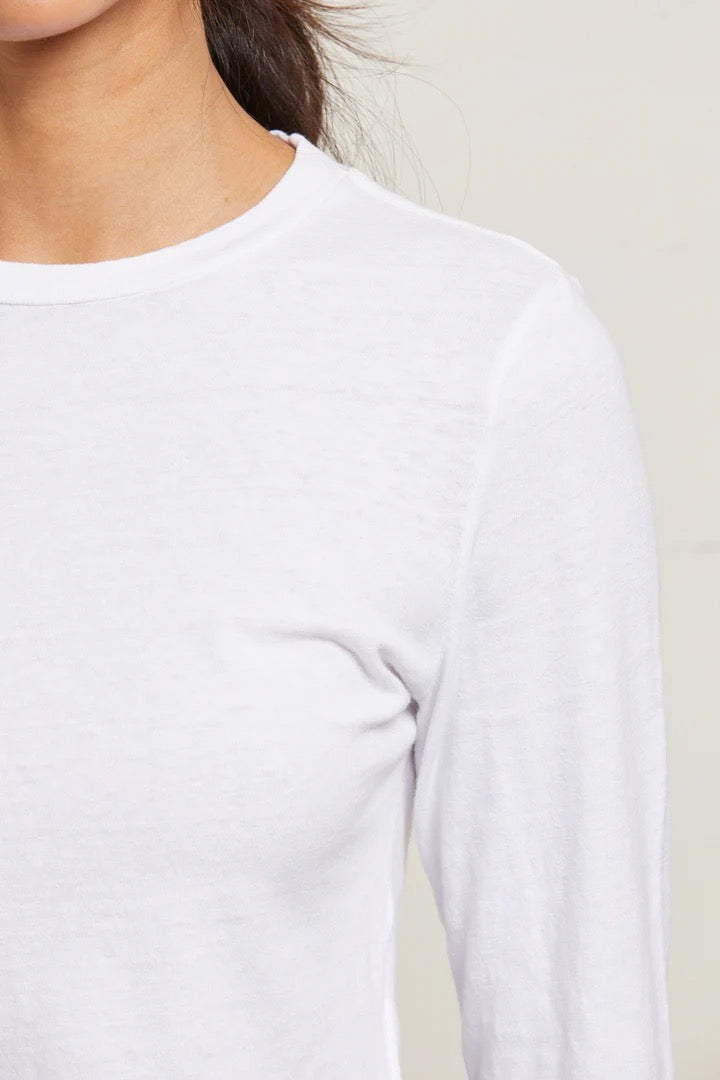 JAMIE RECYCLED COTTON LONGSLEEVE TEE white